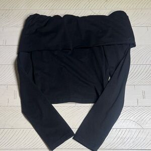 Black Off-Shoulder Long Sleeve Top